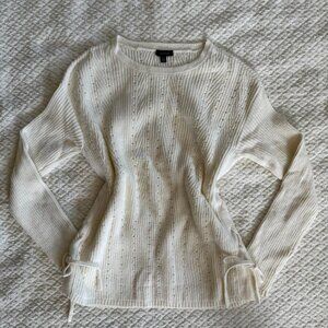 Talbots Women's White and Cream Jumper